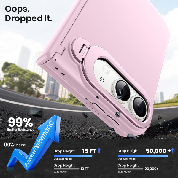 WSKEN iPhone Duo D�ner Standl� K�l�f -Pink