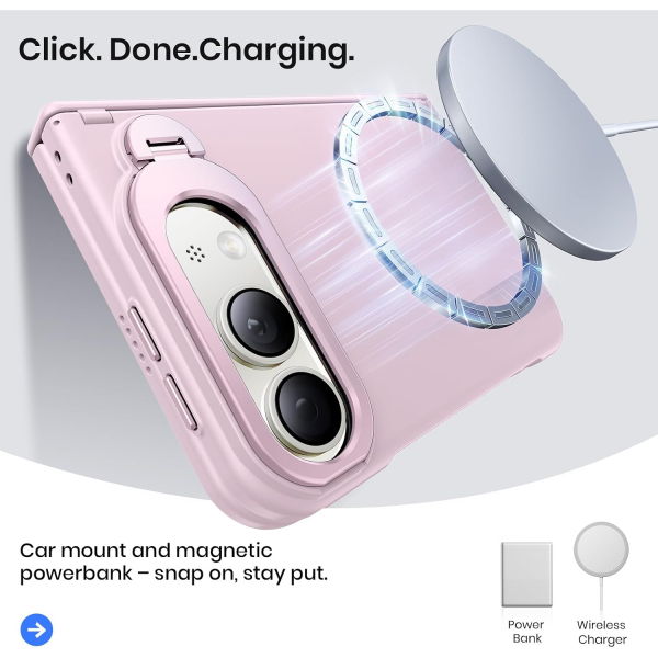 WSKEN iPhone Duo D�ner Standl� K�l�f -Pink