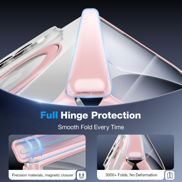 WSKEN iPhone Duo Manyetik Y�z�kl� Standl� K�l�f -Clear Pink
