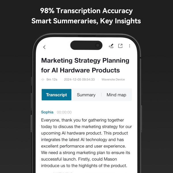 WaveNote AI Ses Kaydedici-Rose Gold