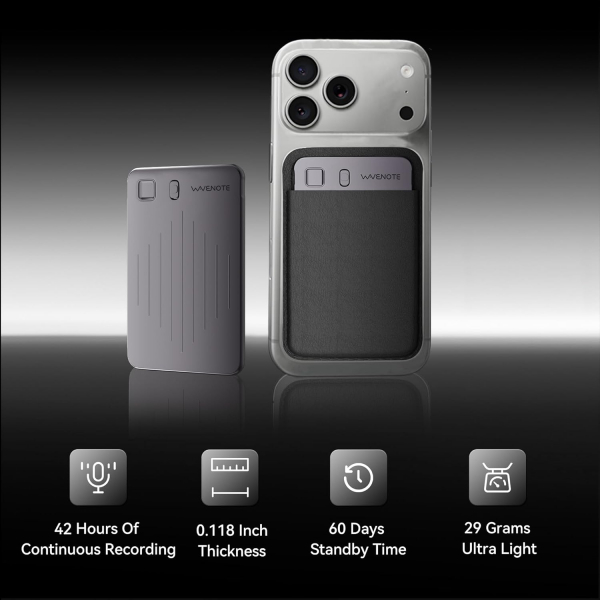 WaveNote AI Ses Kaydedici-Black