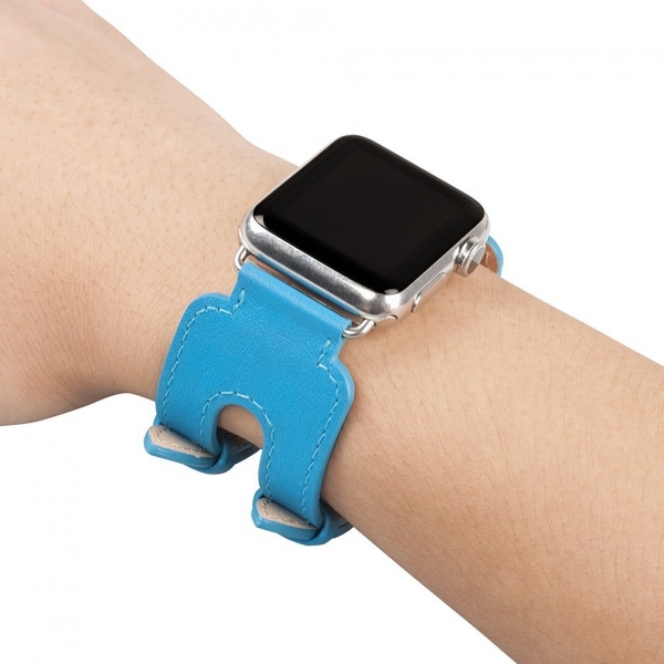 Wearlizer Apple Watch kili Deri Kay (38mm)-Blue