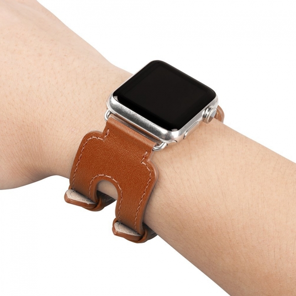 Wearlizer Apple Watch kili Deri Kay (38mm)-Brown