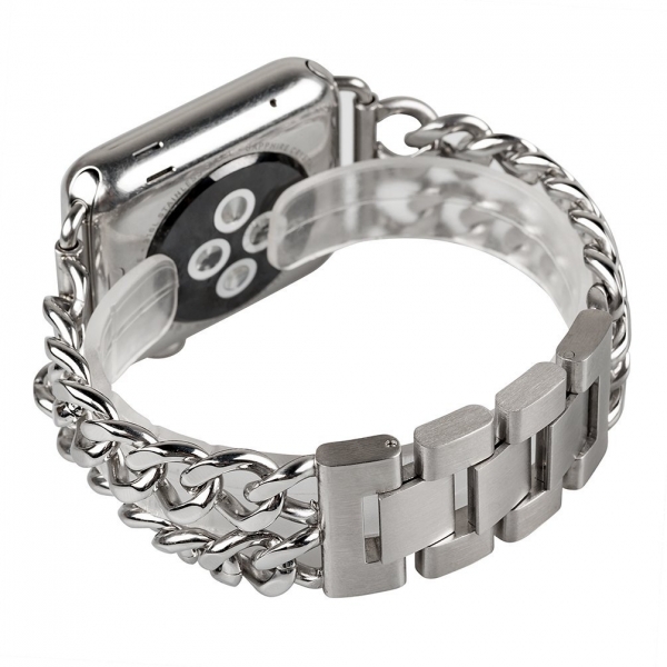 Wearlizer Apple Watch Paslanmaz elik Kay (38mm)-Silver