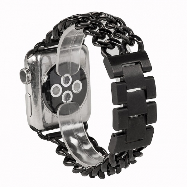 Wearlizer Apple Watch Paslanmaz elik Kay (38mm)-Black