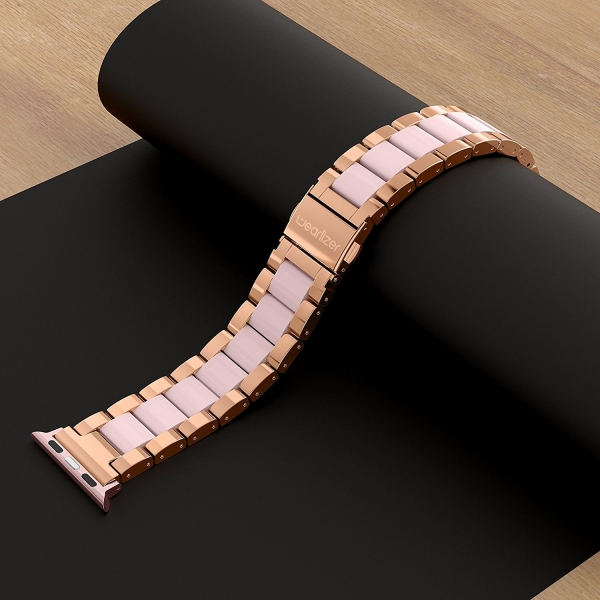 Wearlizer Apple Watch Paslanmaz elik Kay (38mm)-Rose Gold Pink