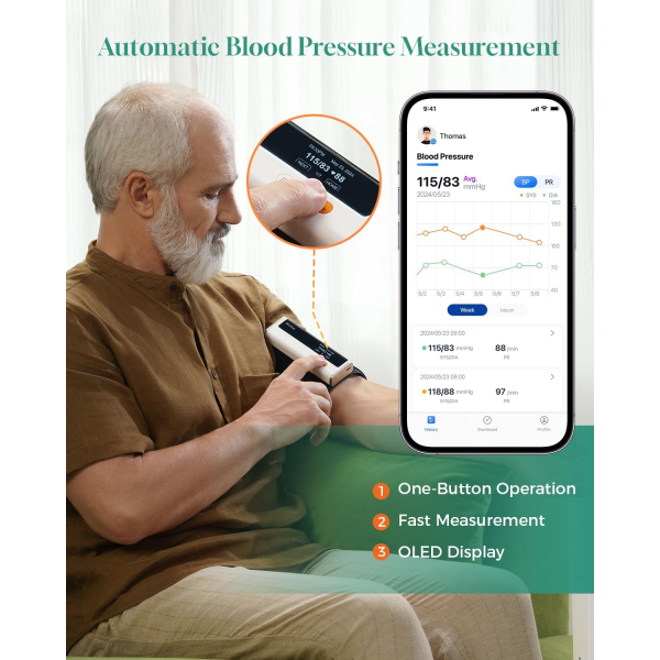 Wellue Bluetooth �st Kol Ak�ll� Tansiyon Aleti