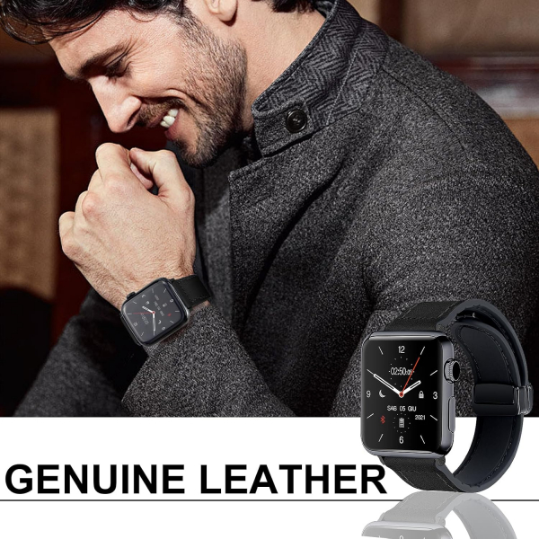 WestEagle Apple Watch Ultra 2. Nesil Uyumlu Deri Kay��-Black