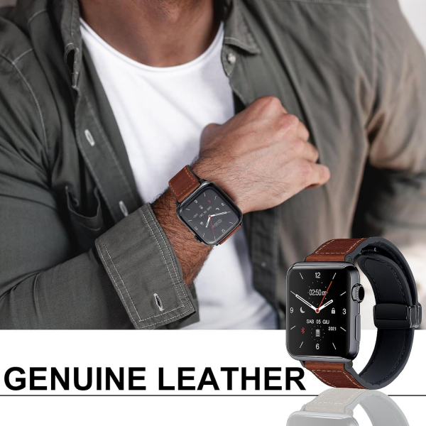 WestEagle Apple Watch Ultra 2. Nesil Uyumlu Deri Kay��-Dark Brown