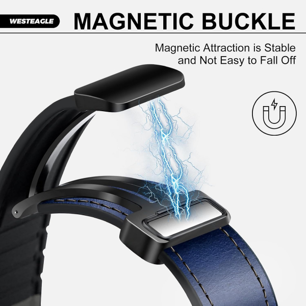 WestEagle Apple Watch Ultra 2. Nesil Uyumlu Deri Kay��-Navy Blue