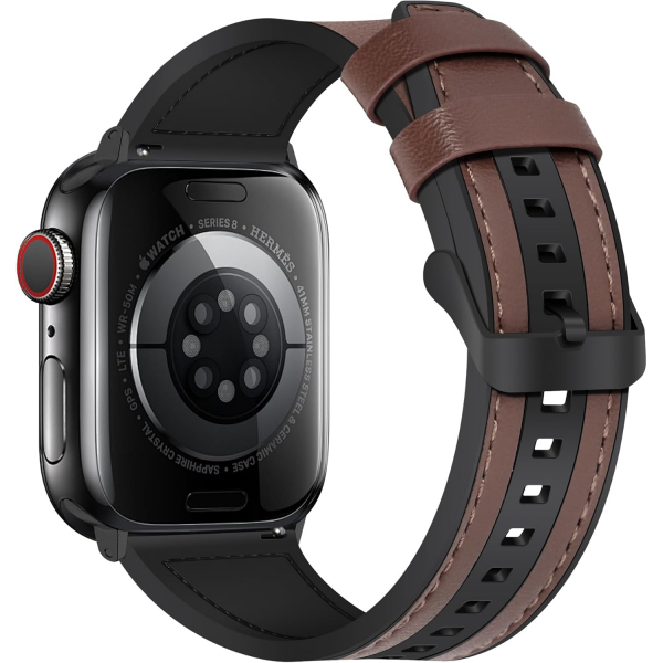 WestEagle Apple Watch Ultra 2. Nesil Uyumlu Deri Kay��-Reddish Brown