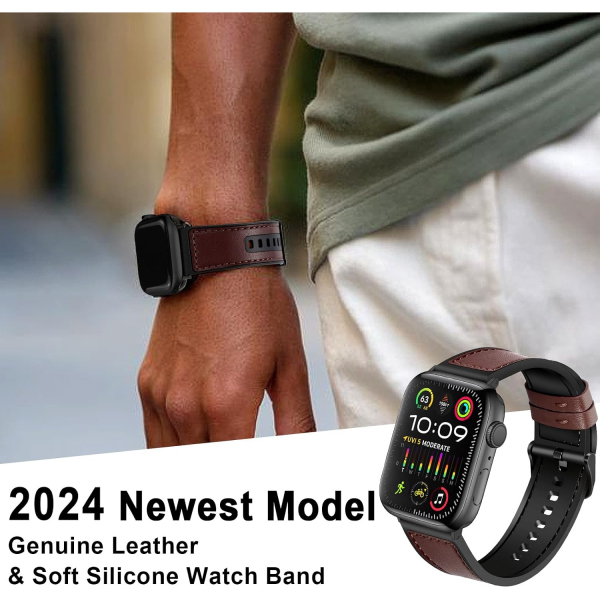WestEagle Apple Watch Ultra 2. Nesil Uyumlu Deri Kay��-Reddish Brown