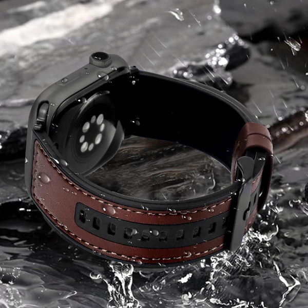 WestEagle Apple Watch Ultra 2. Nesil Uyumlu Deri Kay��-Reddish Brown