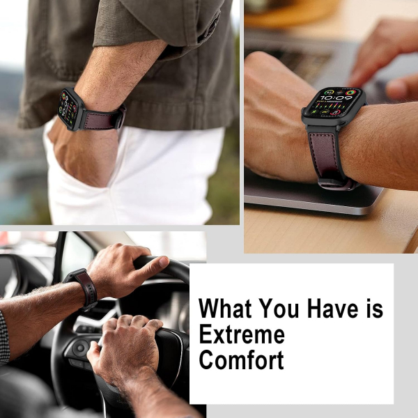 WestEagle Apple Watch Ultra 2. Nesil Uyumlu Deri Kay��-Reddish Brown