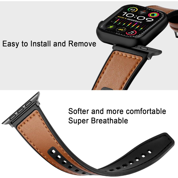 WestEagle Apple Watch Ultra 2. Nesil Uyumlu Deri Kay��-Light Brown