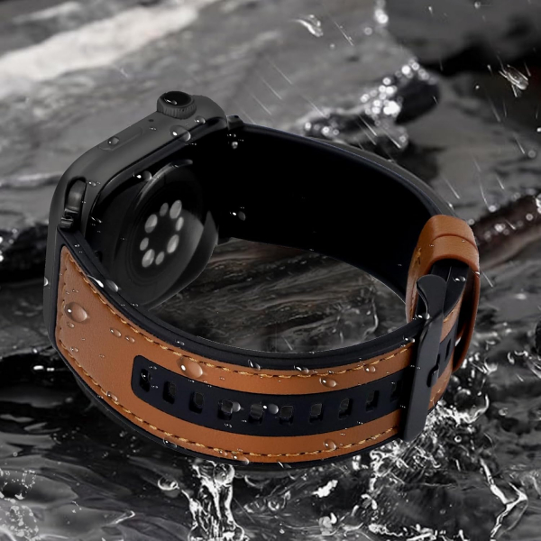 WestEagle Apple Watch Ultra 2. Nesil Uyumlu Deri Kay��-Light Brown