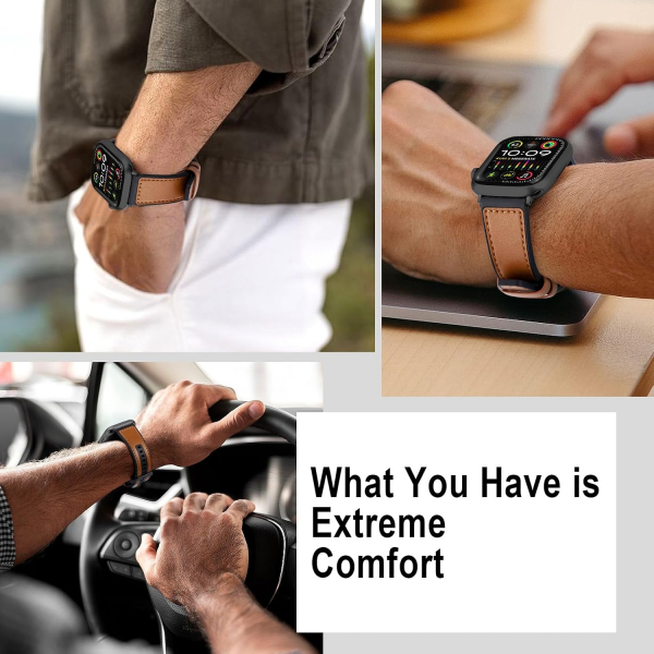 WestEagle Apple Watch Ultra 2. Nesil Uyumlu Deri Kay��-Light Brown