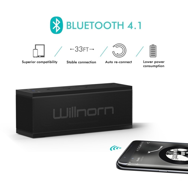 Willnorn Su Geirmez Kablosuz Bluetooth Hoparlr