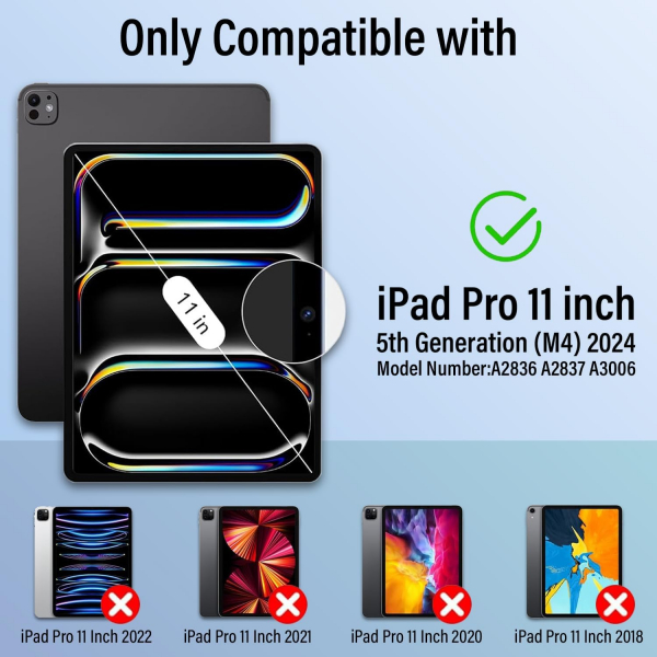 Wineecy iPad Pro M4 Klavyeli Klf (11 in)-Pink