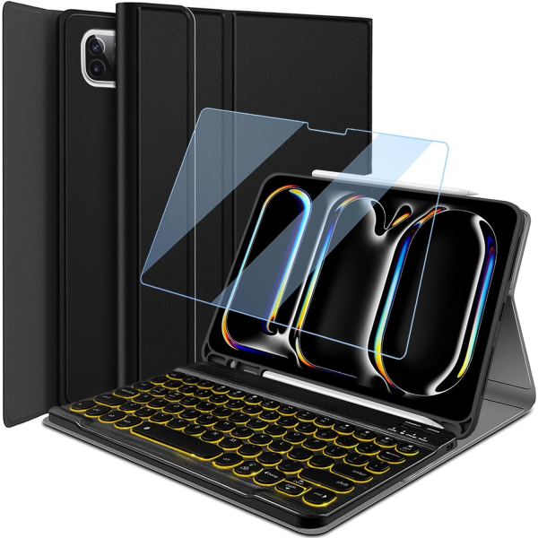 Wineecy iPad Pro M4 Klavyeli Klf (11 in)-Black