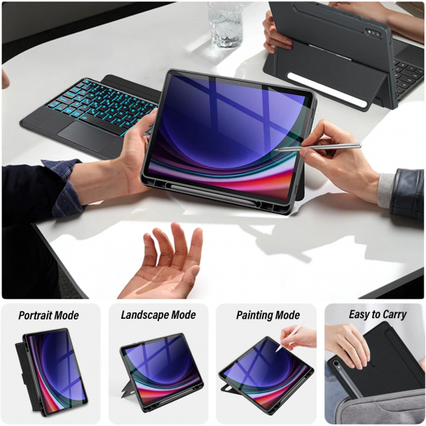 Wineecy Galaxy Tab S9/FE Klavyeli Klf (10.9 in)