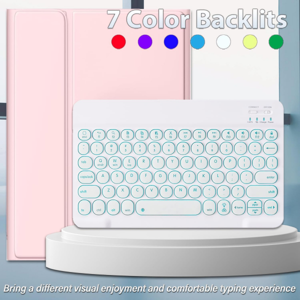 Wineecy Samsung Galaxy Tab S11 Klavyeli Klf -Pink