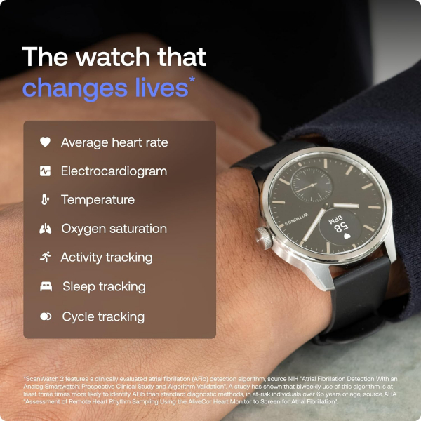 Withings ScanWatch 2 Hybrid Akll Saat (38mm)-Rose Gold