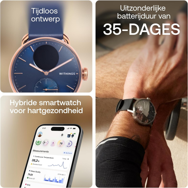 Withings ScanWatch 2 Hybrid Ak�ll� Saat (38mm)-Blue