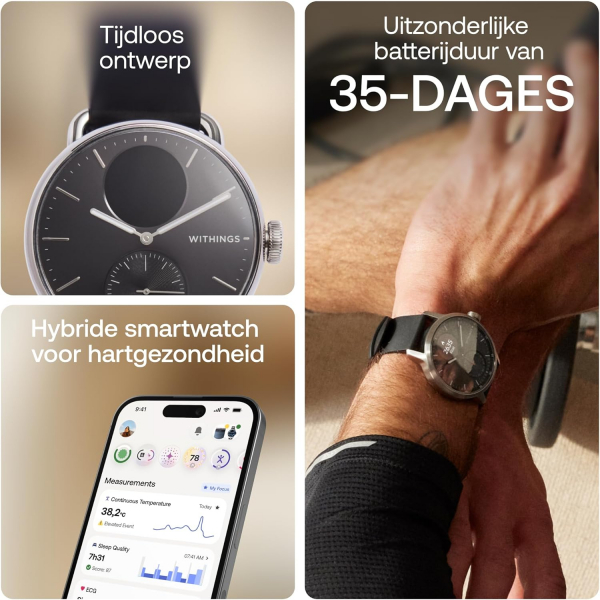 Withings ScanWatch 2 Hybrid Ak�ll� Saat (38mm)-Black