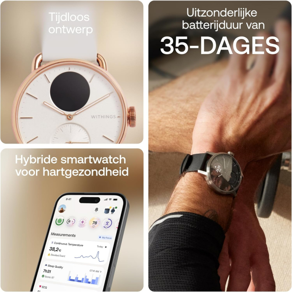 Withings ScanWatch 2 Hybrid Ak�ll� Saat (38mm)-Rose Gold