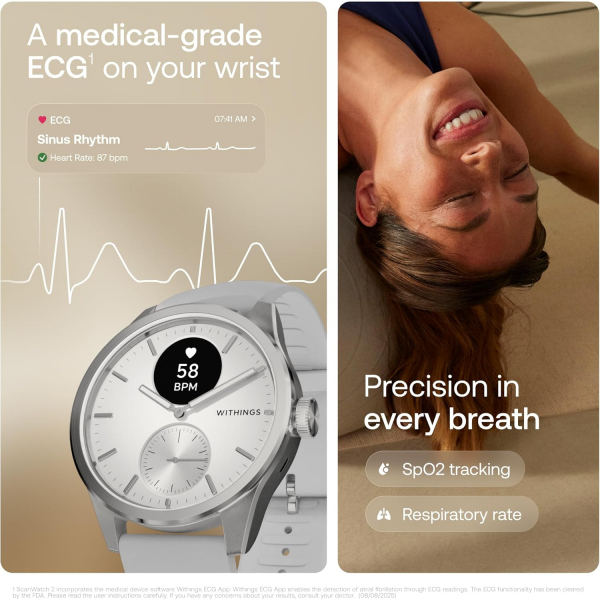 Withings ScanWatch 2 Hybrid Akll Saat (42mm)-White