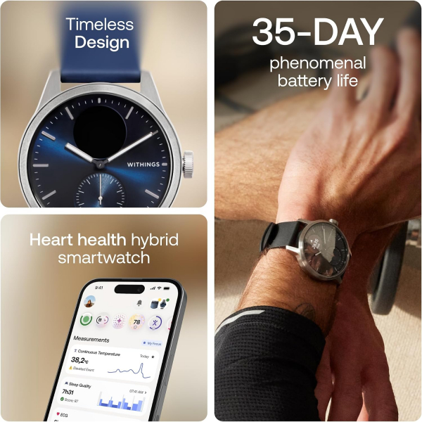 Withings ScanWatch 2 Hybrid Ak�ll� Saat (42mm)-Blue
