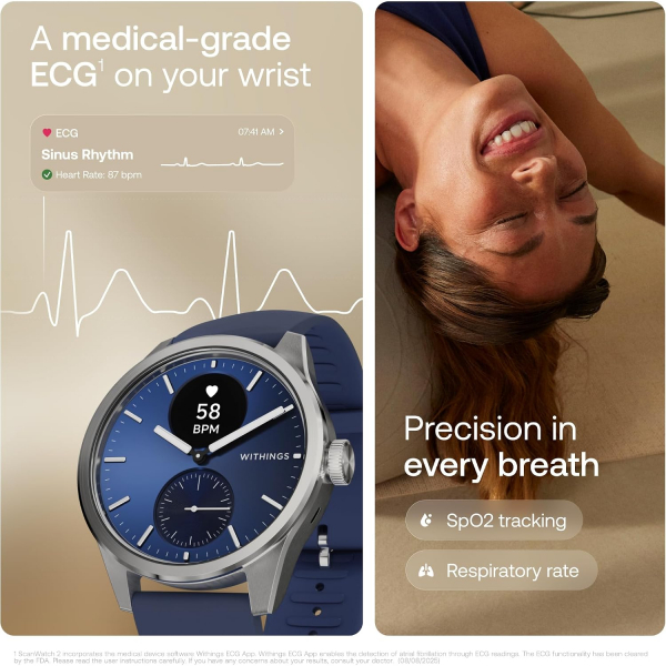 Withings ScanWatch 2 Hybrid Ak�ll� Saat (42mm)-Blue