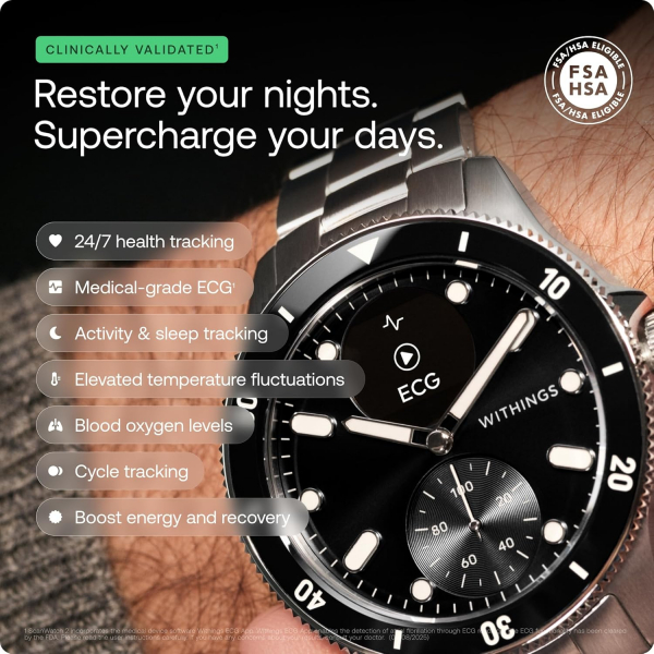 Withings ScanWatch Nova Hybrid Ak�ll� Saat (42mm)-Black