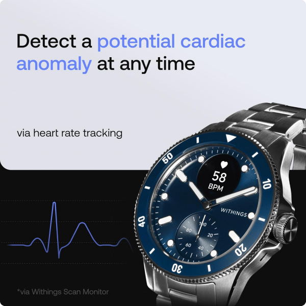Withings ScanWatch Nova Hybrid Ak�ll� Saat (42mm)-Blue