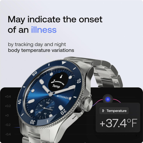 Withings ScanWatch Nova Hybrid Ak�ll� Saat (42mm)-Blue