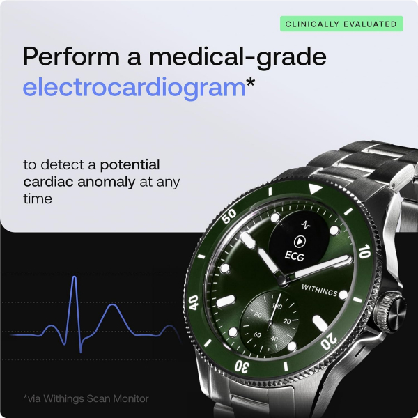 Withings ScanWatch Nova Hybrid Akll Saat (Green)