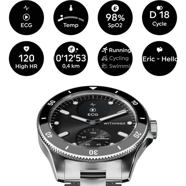 Withings ScanWatch Nova Hybrid Akll Saat (Black)