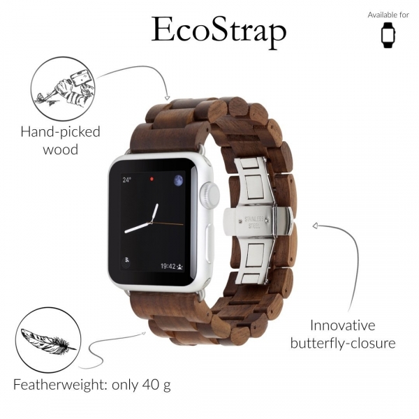 Woodcessories Apple Watch Kay (38mm)-Walnut Silver