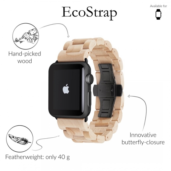 Woodcessories Apple Watch Kay (42mm)-Maple Black