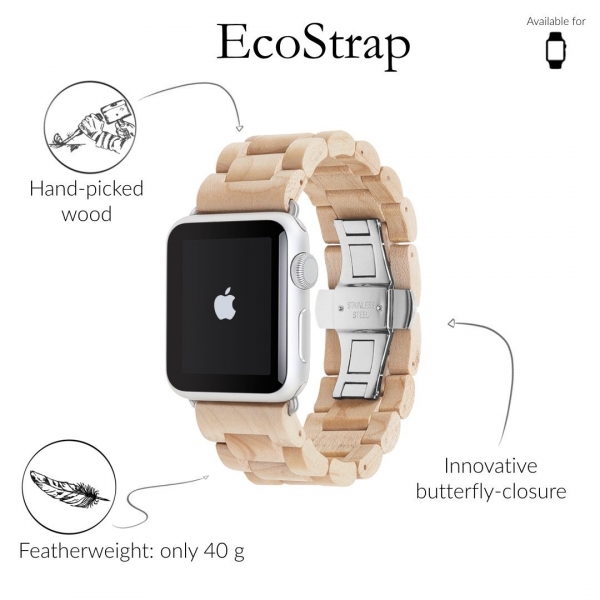 Woodcessories Apple Watch Kay (42mm)-Maple Silver