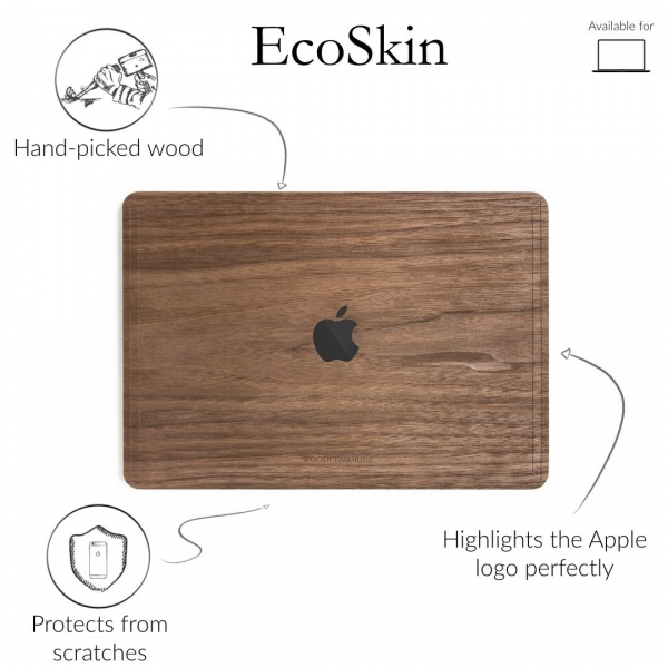 Woodcessories MacBook Pro EcoSkin Sticker (13 in/Touchbar)-Walnut