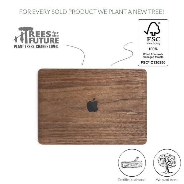 Woodcessories MacBook Pro EcoSkin Sticker (13 in/Touchbar)-Walnut