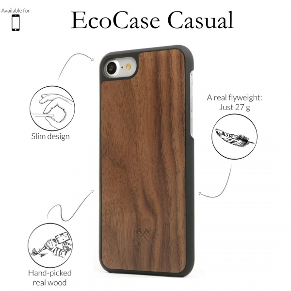 Woodcessories iPhone 8 EcoCase Casual Klf-Walnut Black