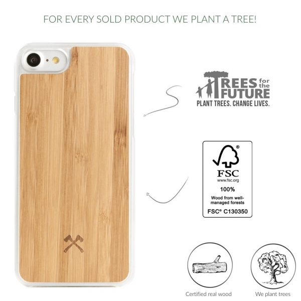 Woodcessories iPhone 8 EcoCase Casual Klf-Bamboo Transparent