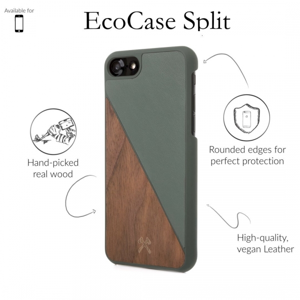 Woodcessories iPhone 8 EcoCase Klf-Walnut - Green