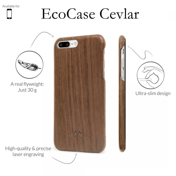 Woodcessories iPhone 8 Plus EcoCase Kevlar Klf-Walnut