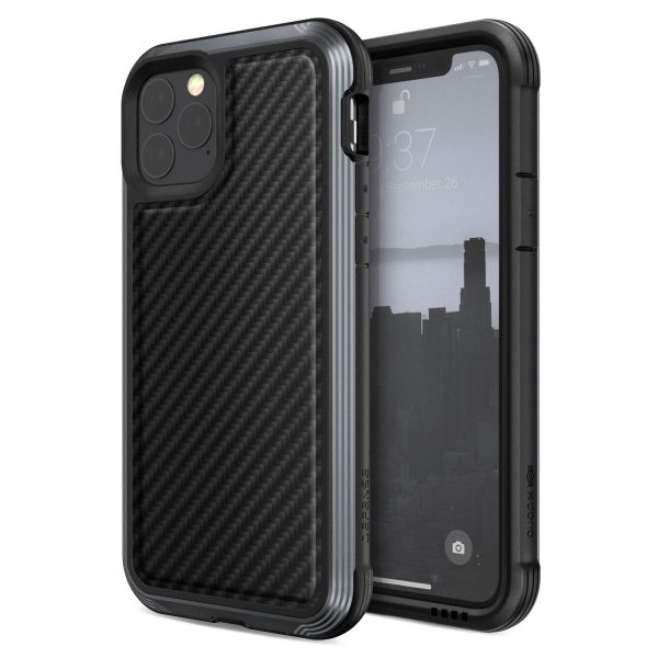 X-Doria Apple iPhone 11 Pro Defense Lux Serisi Klf (MIL-STD-810G)-Carbon Fiber