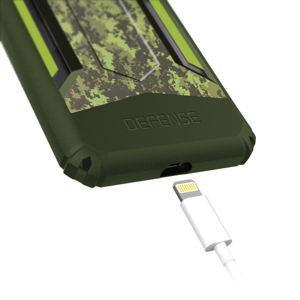 X-Doria Apple iPhone 8 Defense Gear Serisi Klf (MIL-STD-810G)-Green Digital Camo