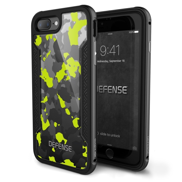 X-Doria Apple iPhone 8 Plus Defense Shield Serisi Klf (MIL-STD-810G)-Yellow Camo
